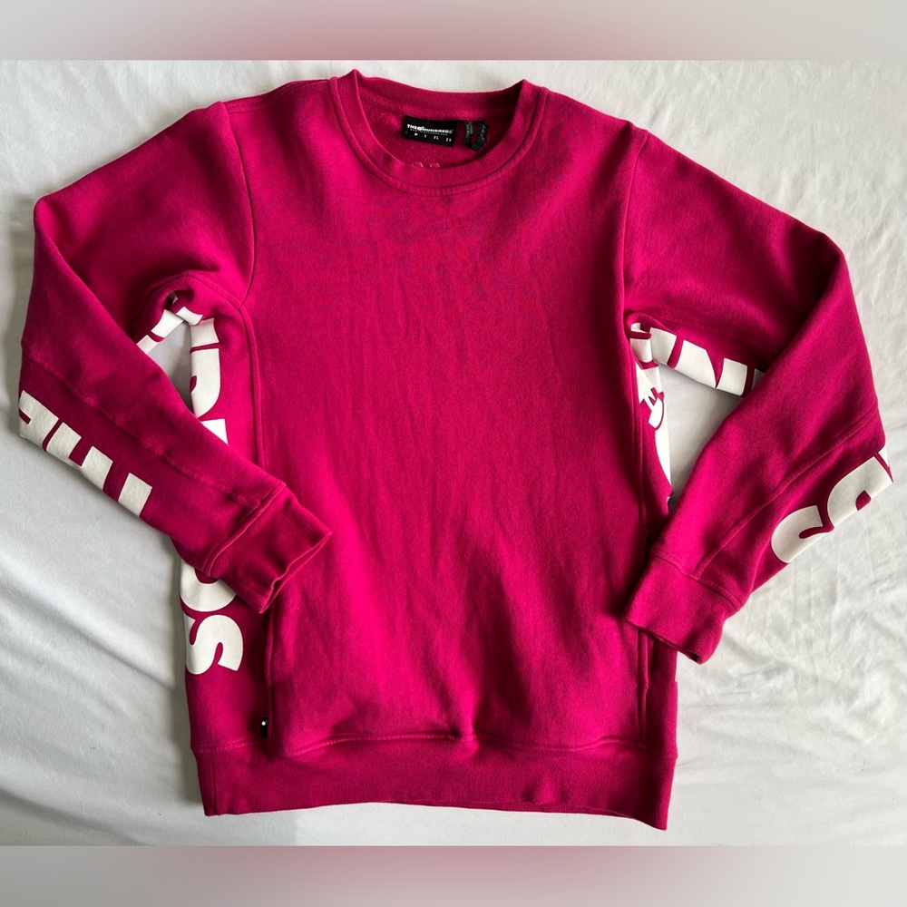 The Hundreds Sidewinder Crewneck Sweatshirt with Pockets in Hot Pink size Small